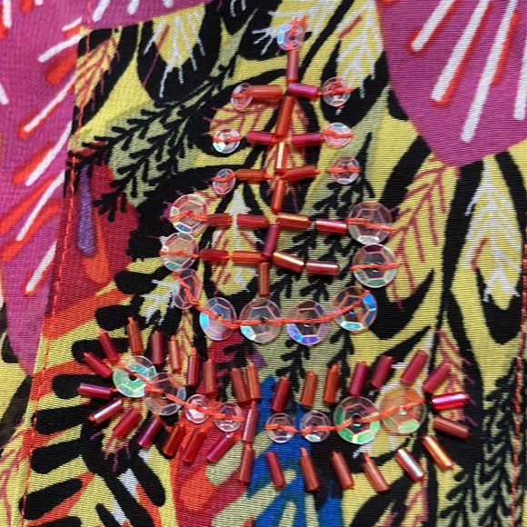 Chico’s Additions Multicolor Semi Sheer Blouse Size 1 - Picture 6 of 17